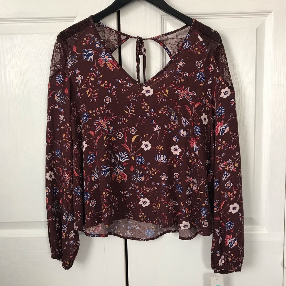 NWT Stitch Fix Sophie Rue lace shoulder tie blouse